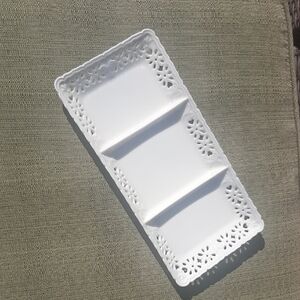 Nostalgia🤍White Porcelain Lace Tray 12"×almost 6"